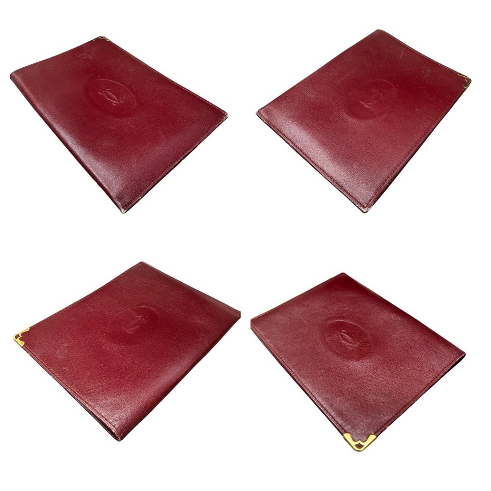 RARE Cartier Red Bordeaux Burgundy Leather & Gold Vintage Passport Holder - Picture 5 of 10